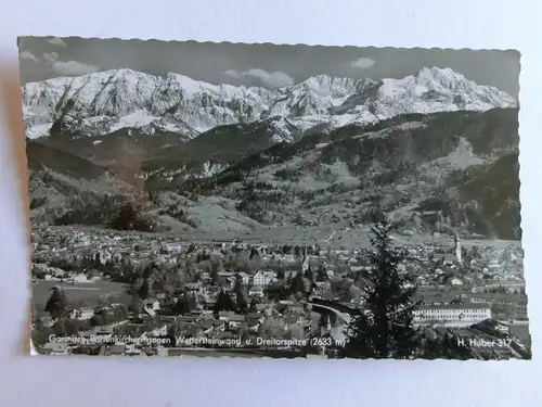 Alte AK Garmisch Partenkirchen gegen Wettersteinwand [aL531]