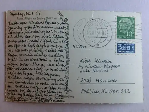 Alte AK Füssen Allgäu mit Säuling [aL541]