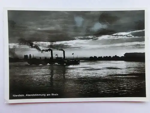 Alte AK Nierstein Abendstimmung Rhein [aS129]