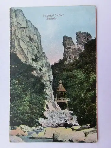 Alte AK Bodetal Harz Bodetor 1909 [aS138]