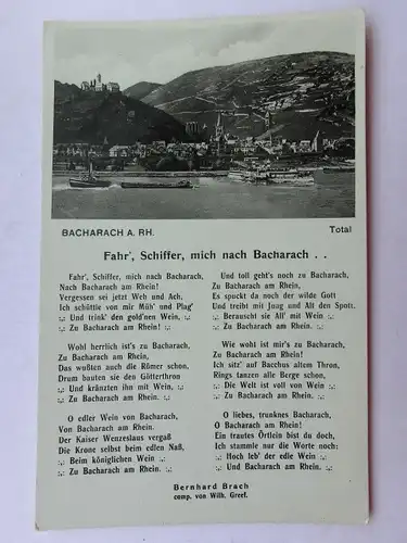 Alte AK Bacharach mit Liedtext [aS175]