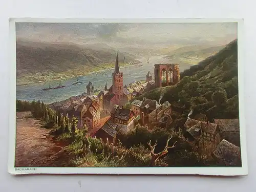 Alte AK Gemäldekarte Bacharach [aS380]