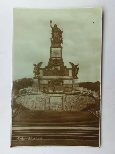 Alte AK Rüdesheim Niederwalddenkmal (m. Knick) [aS466]