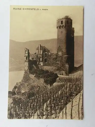 Alte AK Ruine Ehrenfels Rhein [aS475]