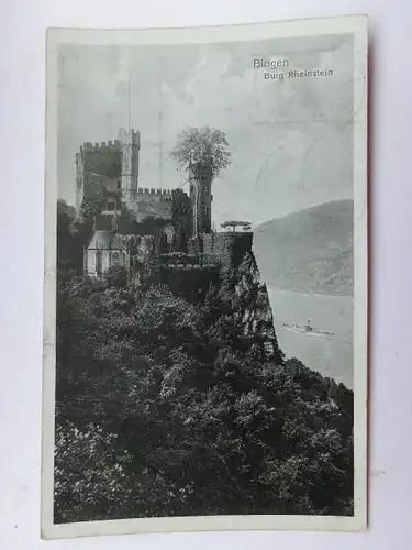 Alte AK Bingen Burg Rheinstein [aS502]