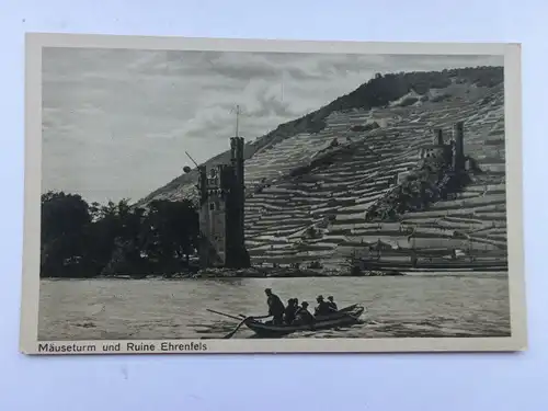 Alte AK Bingen Mäuseturm Ruine Ehrenfels [aS506]