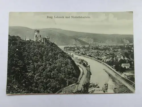 Alte AK Burg Lahneck und Niederlahnstein [aS527]