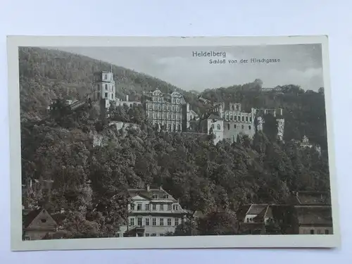 Alte AK Heidelberg Schloß von der Hirschgasse [aS534]