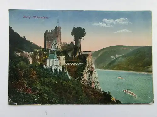Alte AK Burg Rheinstein 1919 [aS552]
