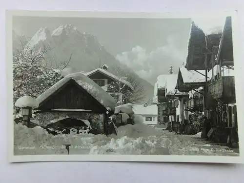 Alte AK Garmisch Partenkirchen Frühlingstraße Winter Schnee [aS553]