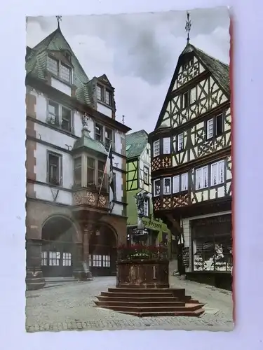 Alte AK Bernkastel Kues Rathaus St. Michaelsbrunnen [aS221]