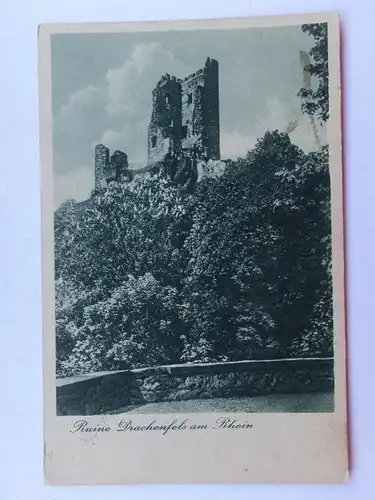 Alte AK Ruine Drachenfels Rhein [aS234]