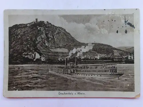 Alte AK Drachenfels Rhein Dampfer [aS235]