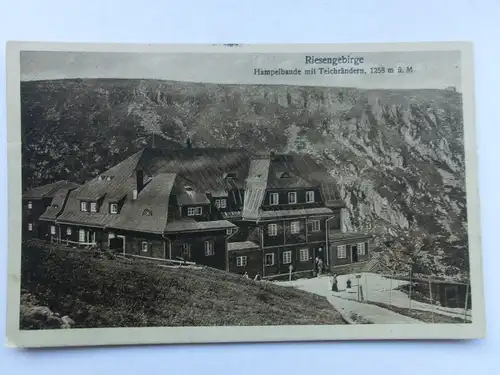 Alte AK Riesengebirge Hampelbaude m. Teichrändern [aS328]