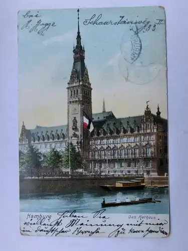 Alte AK Hamburg Rathaus 1907 [aP11]