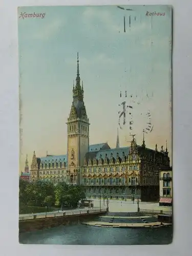 Alte AK Hamburg Rathaus 1910 [aP69]