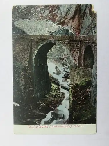 Alte AK Teufelsbrücke Gotthardstraße 1908 [aP87]