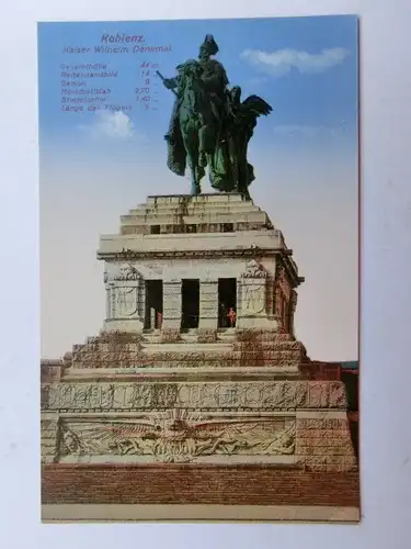 Alte AK Koblenz Kaiser Wilhelm Denkmal [aP680]