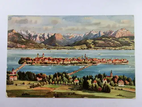 Alte AK Gemäldekarte Lindau im Bodensee [aP690]