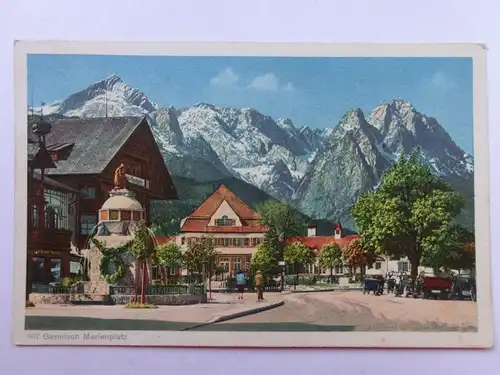 Alte AK Garmisch Marienplatz Garmisch Partenkirchen [aP698]