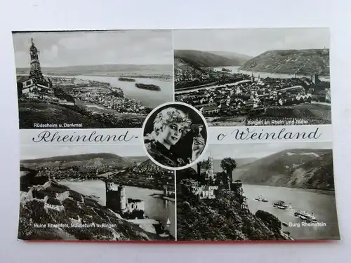 Alte AK Rhein Rheinland Weinkönigin Wein [aP699]