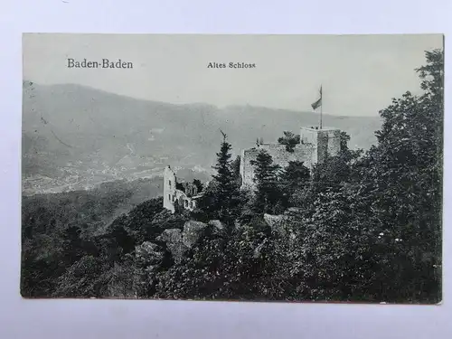 Alte AK Baden-Baden Altes Schloß [aP701]