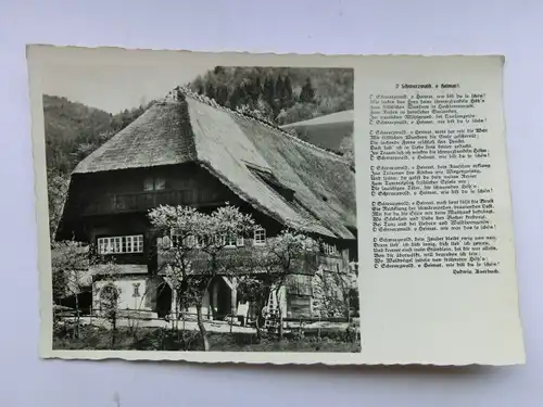 Alte AK Schwarzwald Schwarzwaldhaus Lied [aP713]