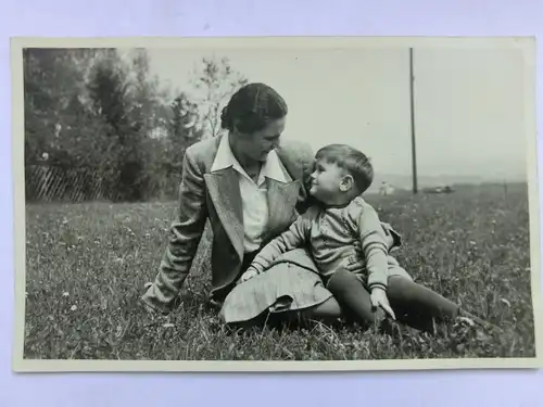 Alte AK Fotokarte Ulm Mutter und Kind 1941 [aU9]