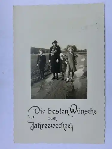 Alte AK Fotokarte Familie Buchs St. Gallen Neujahr 1933 [aU12]