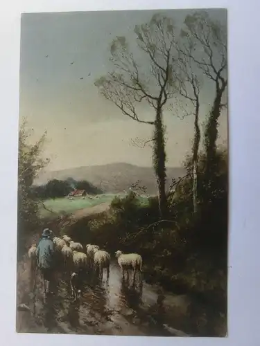 Alte AK Gemäldekarte Schafe Schäfer Tuck’s Post Card 1916 [aU27]
