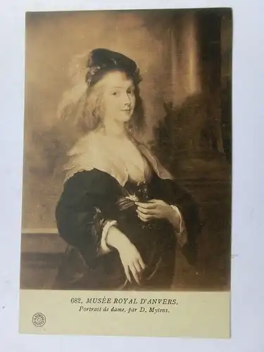 Alte AK Gemäldekarte D. Mytens Portrait de Dame  [aU95]