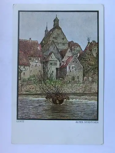 Alte AK Gemäldekarte Altes Städtchen Besigheim (?) [aU101]