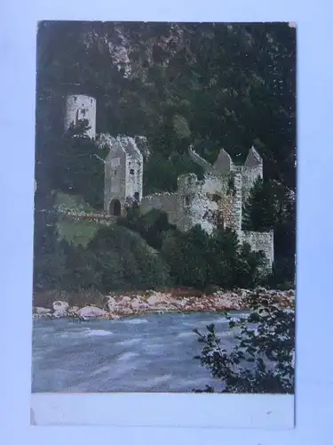 Alte AK Gemäldekarte Unbekannter Ort Ruine [aU118]