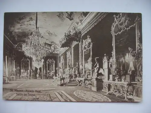 Alte AK Madrid Palacio Real Salon del Trono [B1011]