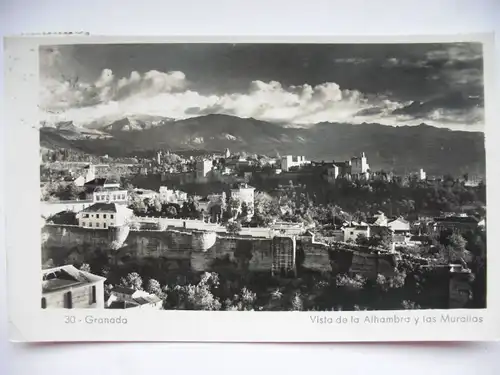 Alte AK Granada Vista de la Alhambra y las Murallas [B1014]