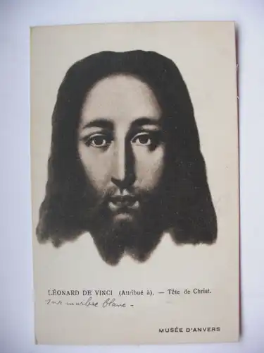 Alte AK Künstlerkarte Leonardo de Vinci Tete de Christ Jesus [B1031]