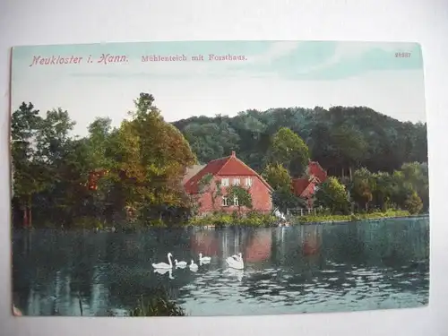 Alte AK Neukloster in Hannover Mühlenteich mit Forsthaus  [B225]