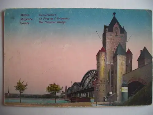 Alte AK Mainz Kaiserbrücke 1925 [B484]