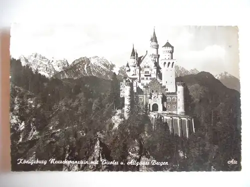 Alte AK Königsburg Neuschwanstein mit Tiroler Bergen [B448]