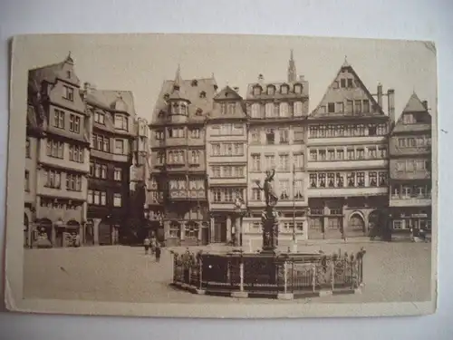 Alte AK Frankfurt Römerberg Gerechtigkeitsbrunnen [B501]