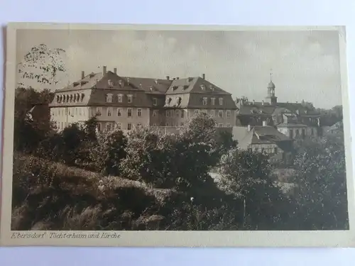 Alte AK Ebersdorf Töchterheim und Kirche [aU146]