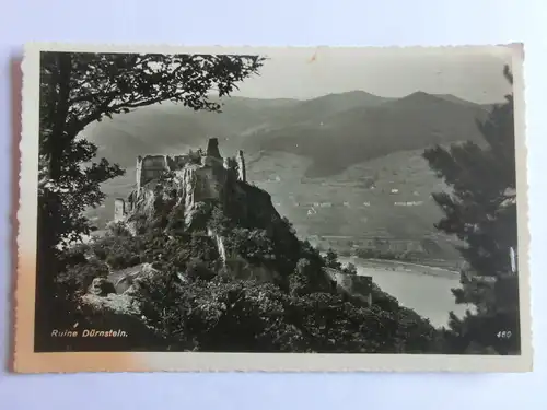 Alte AK Ruine Dürnstein (fleckig) [aU159]