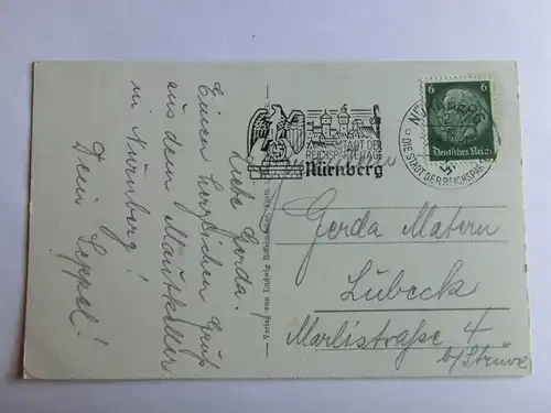 Alte AK Nürnberg Kaiserstallung Stempel Reichsparteitag [aU189]