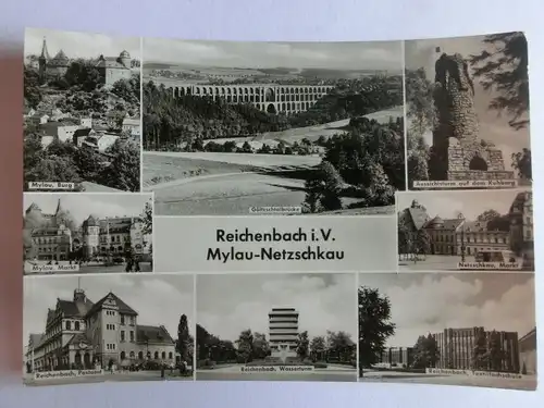 Alte AK Reichenbach Mylau Netzschkau Mehrbildkarte [aU231]