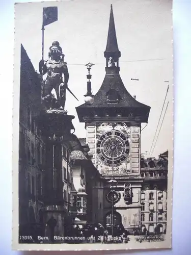 Alte AK Bern Bärenbrunnen Zeitglocke [W478]