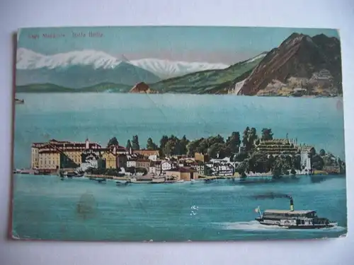 Alte AK Lago Maggiore Isola Bella Schiffe Schifffahrt 1909 [B697]