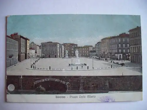 Alte AK Livorno Piazza Carlo Alberto [B704]