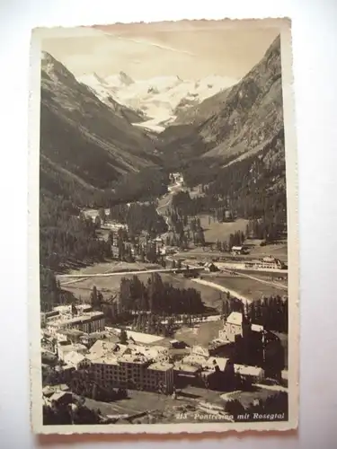 Alte AK Pontresina mit Rosegtal [B781]