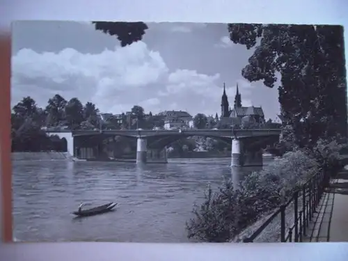 Alte AK Basel Wettsteinbrücke und Münster [B823]