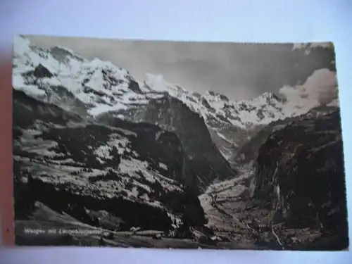 Alte AK Wengen mit Lauterbrunnental [B830]